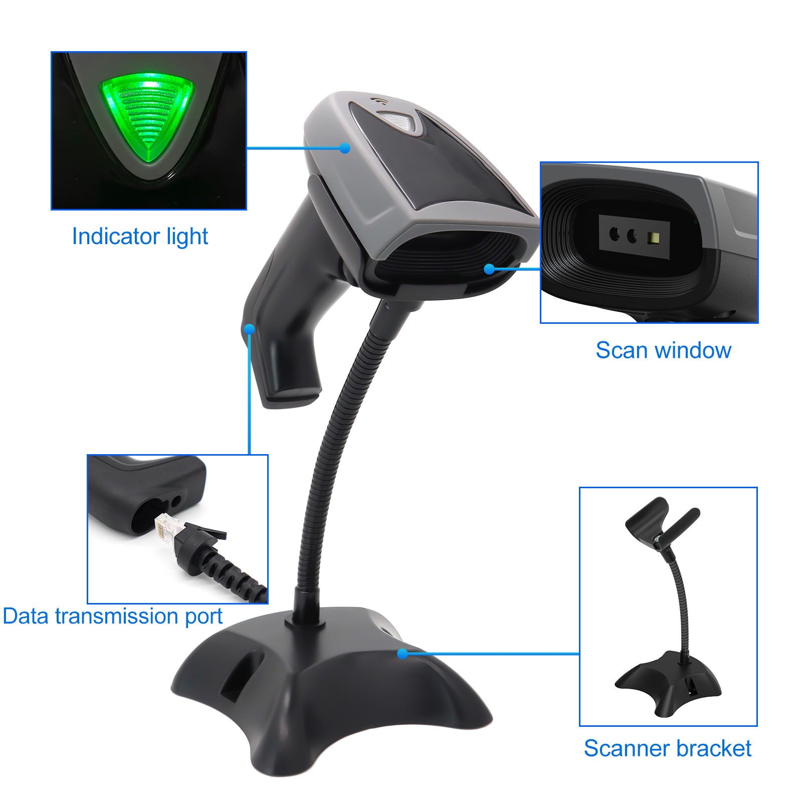 1d 2D Barcode Scanner Reader Scanner