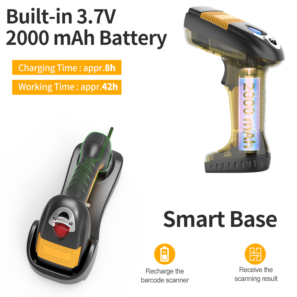 Wireless Handheld 2D Barcode Scanner 2.4g