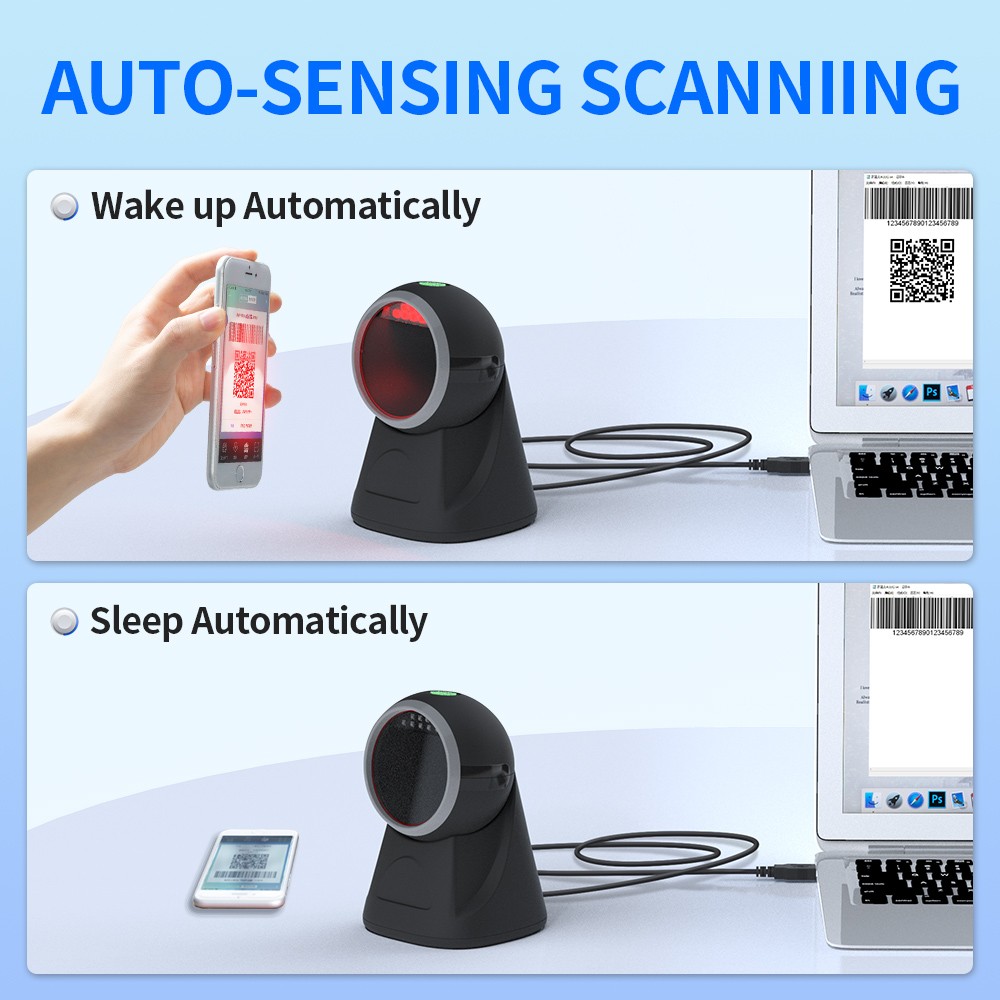 Wired 2D Image Desktop Handheld Barcode Scanner