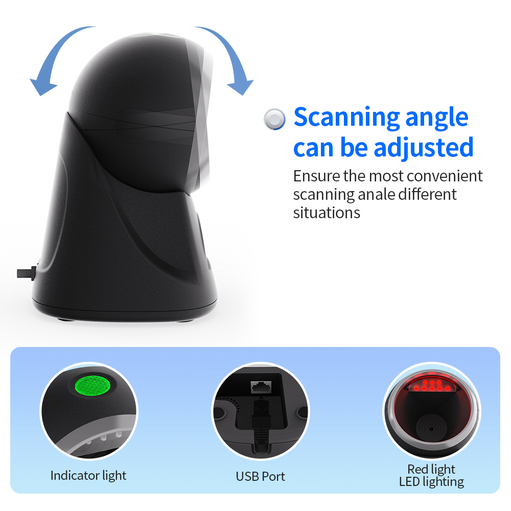 Wired 2D Image Desktop Handheld Barcode Scanner