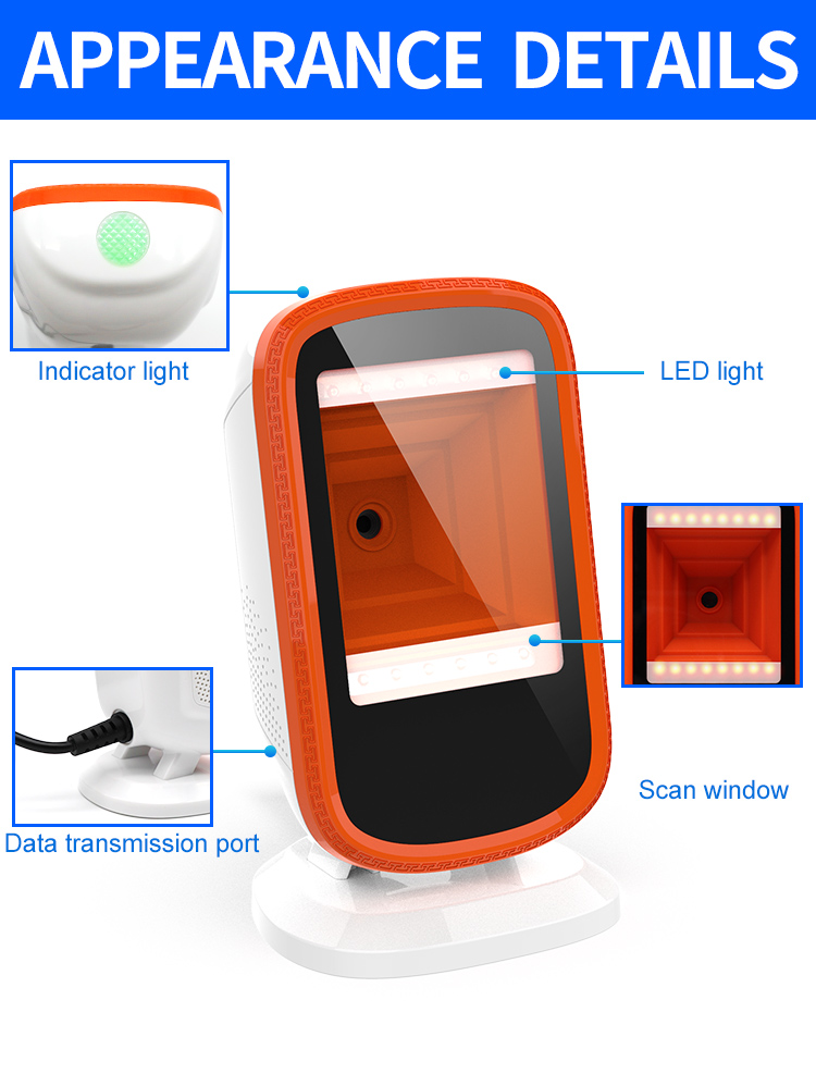 Wireless Barcode Scanner Handheld1d 2D Bar Code Scanner with 2.4g USB Receiver