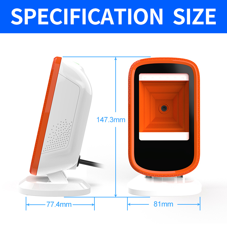 Wireless Barcode Scanner Handheld1d 2D Bar Code Scanner with 2.4g USB Receiver