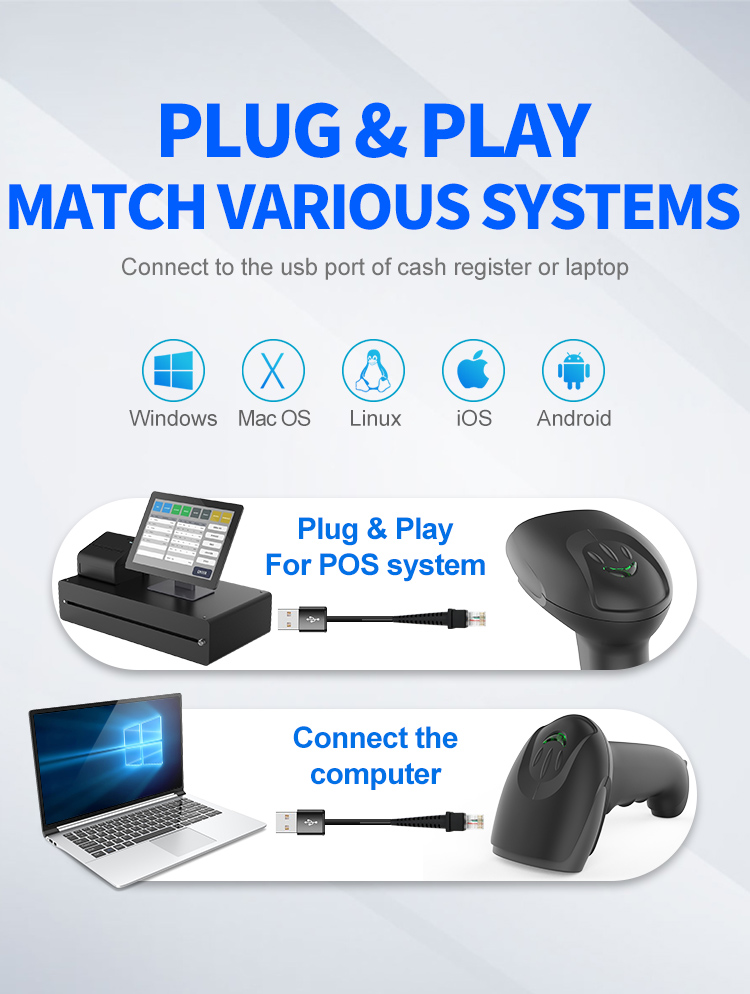 Automatic Reading QR Barcode Scanner Handheld